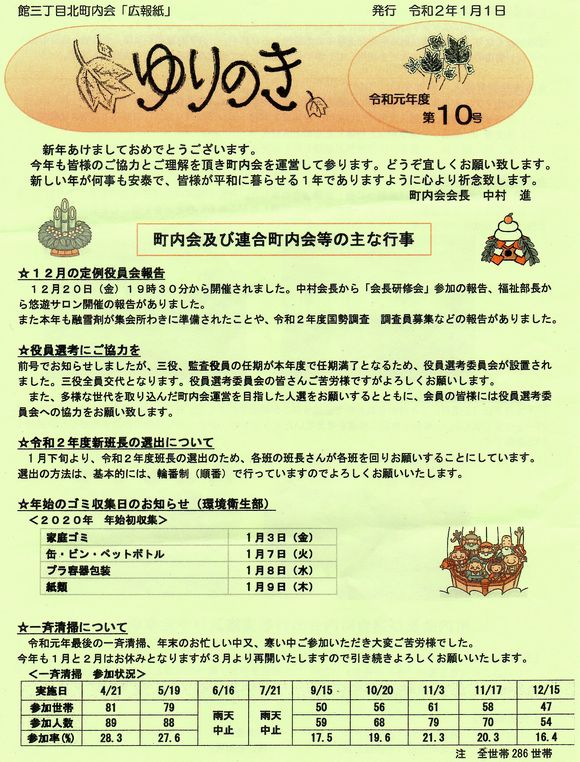 館３丁目北町内会　”ゆりのき”より