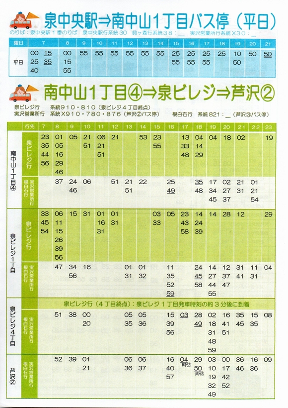 館版　早わかりバス時刻表（令和５年度版）№３，４